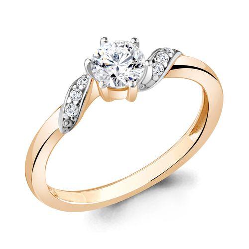 Кольцо помолвочное Aquamarine,  серебро 925 проба, вставка фианит