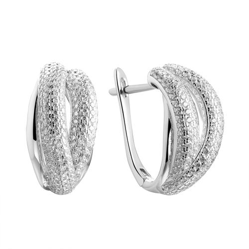 Серьги с английским замком Fresh Jewellery,  серебро 925 проба, вставка фианит (Fresh Jewellery, Россия)