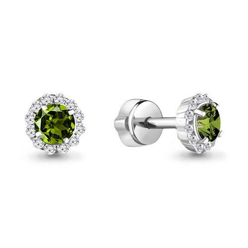 Серьги пусеты Aquamarine,  серебро 925 проба, вставка фианит (Aquamarine, Россия)