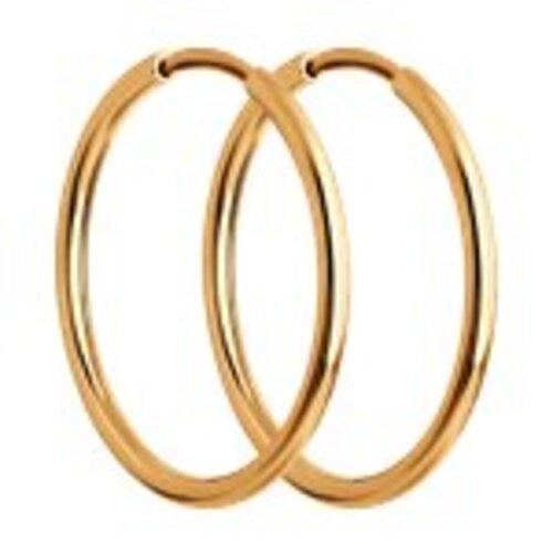 Серьги конго Diamant, красное золото 585 проба