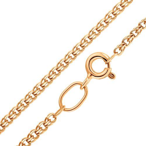 Цепь с плетением "Бисмарк" TALANT, красное золото 585 проба