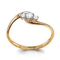 Кольцо декоративное Aquamarine, красное золото 585 проба, вставка фианит (Aquamarine, Россия)