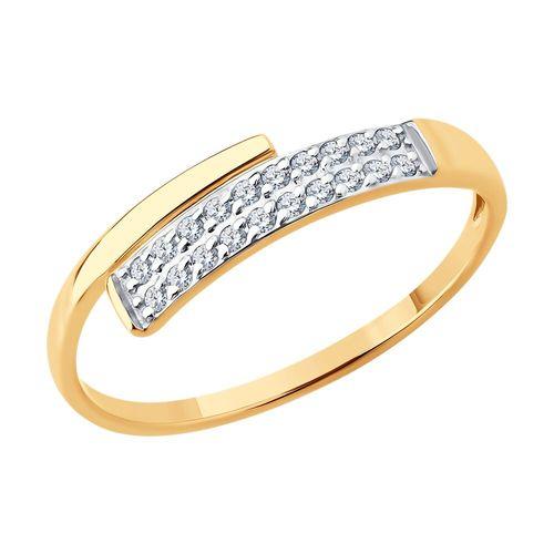 Кольцо декоративное Sokolov и Diamant, красное золото 585 проба, вставка фианит (Sokolov и Diamant, Россия)