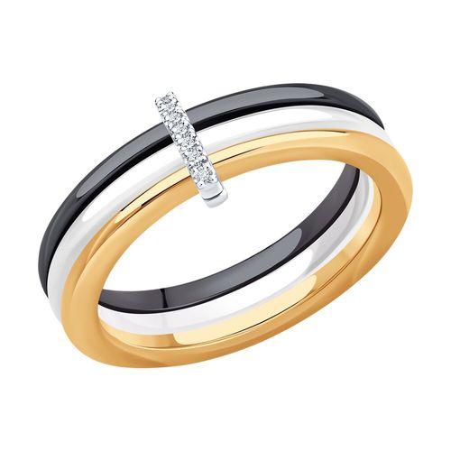 Кольцо декоративное SOKOLOV, белое золото 585 проба, вставка бриллиант (SOKOLOV, Россия)