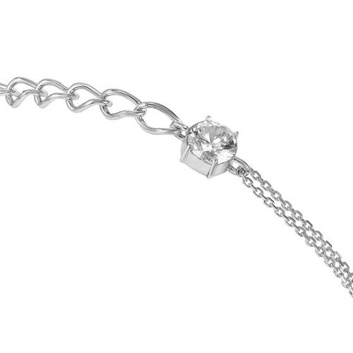 Браслет классический, плетение "",  серебро 925 проба, вставка фианит