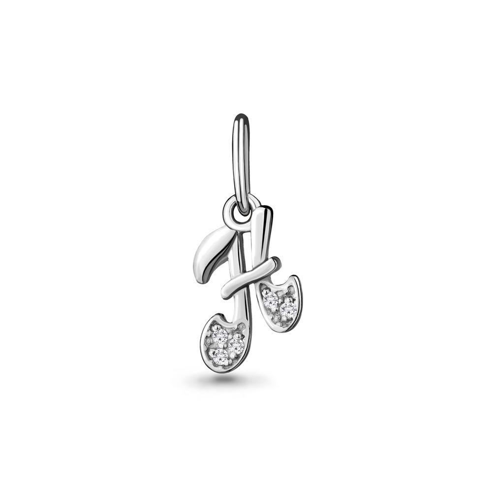 Подвеска буква Aquamarine,  серебро 925 проба, вставка фианит