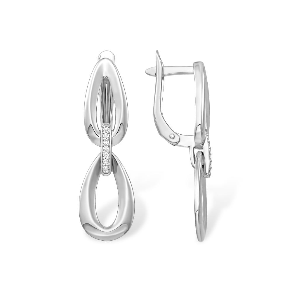 Серьги длинные Efremov,  серебро 925 проба, вставка фианит (Efremov, Россия)