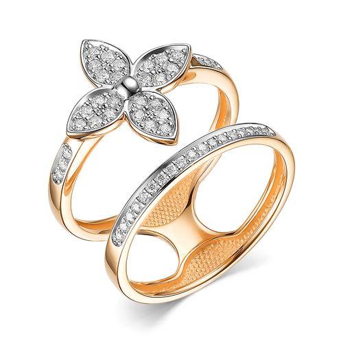 Кольцо декоративное Bellissima, красное золото 585 проба, вставка бриллиант (Bellissima, Россия)