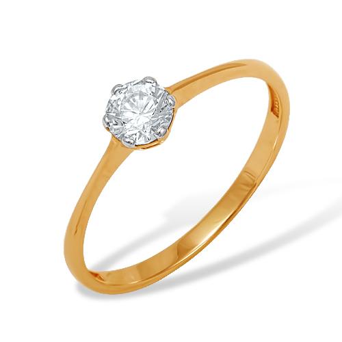 Кольцо помолвочное Efremov, красное золото 585 проба, вставка фианит (Efremov, Россия)