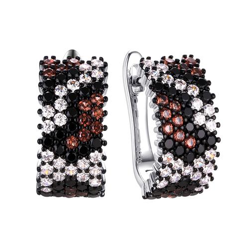 Серьги с английским замком Fresh Jewelry,  серебро 925 проба, вставка нанокристалл (Fresh Jewelry, Россия)