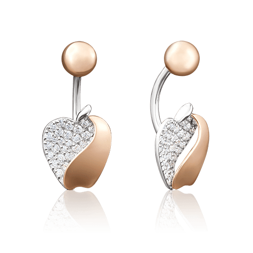 Пирсинг Platina Jewelry, комбинированное золото 585 проба