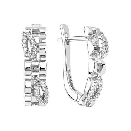 Серьги с английским замком JUVEDEL,  серебро 925 проба, вставка фианит (JUVEDEL, Россия)