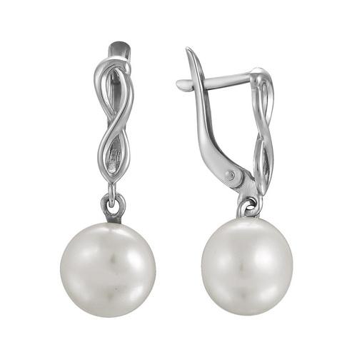 Серьги длинные Zlato,  серебро 925 проба, вставка жемчуг (Zlato, Россия)