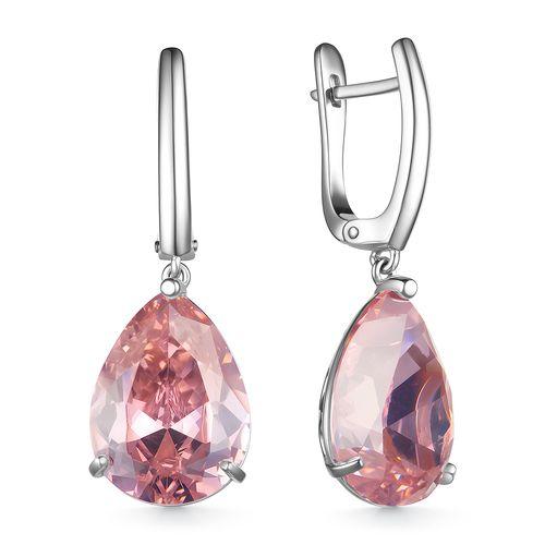 Серьги длинные,  серебро 925 проба, вставка фианит