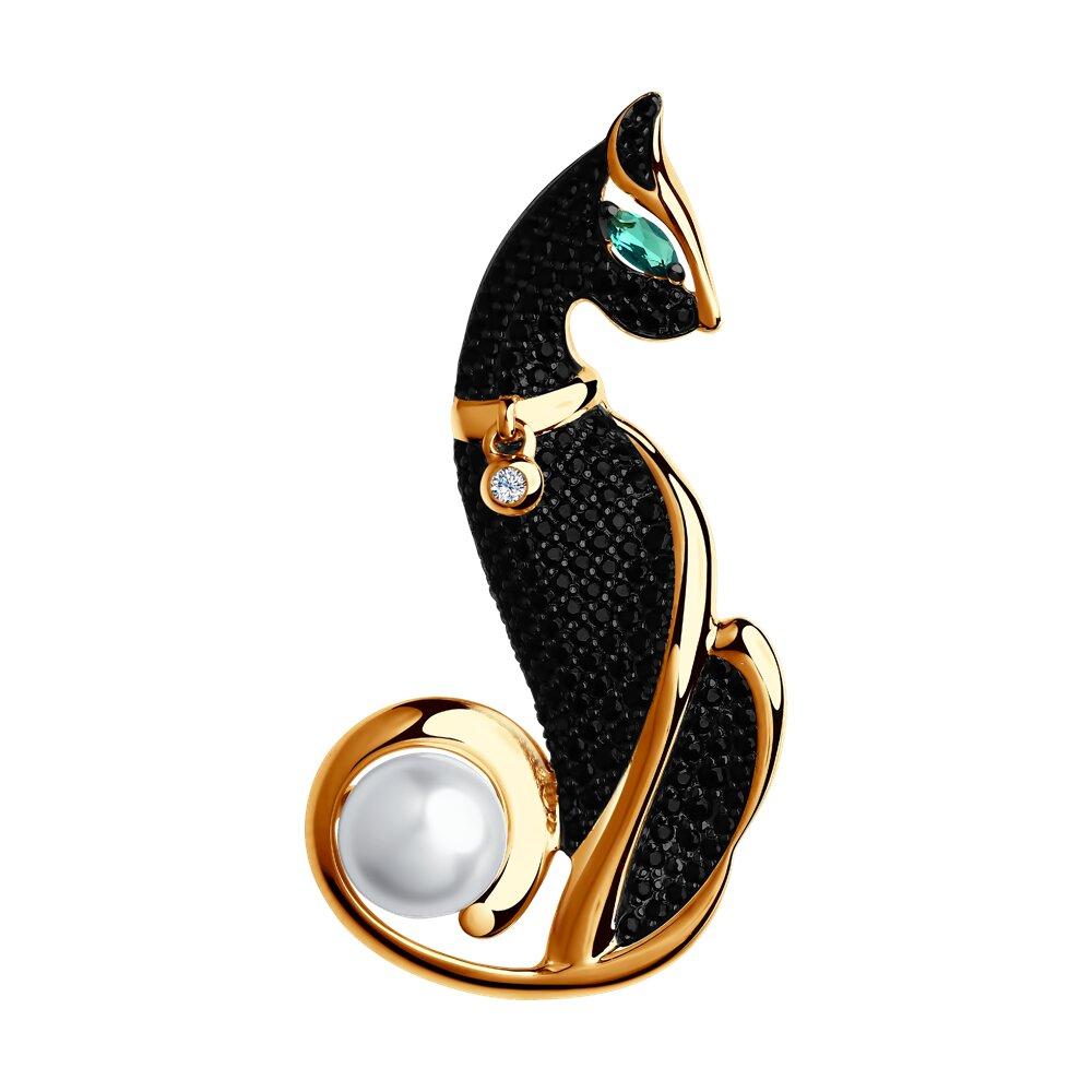 Брошь, красное золото 585 проба