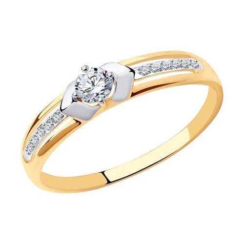 Кольцо помолвочное Sokolov и Diamant, красное золото 585 проба, вставка фианит