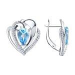 Серьги с английским замком Diamant,  серебро 925 проба, вставка топаз (Diamant, Россия)