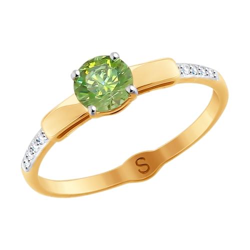 Кольцо декоративное SOKOLOV,  золото 585 проба, вставка фианит (SOKOLOV, Россия)