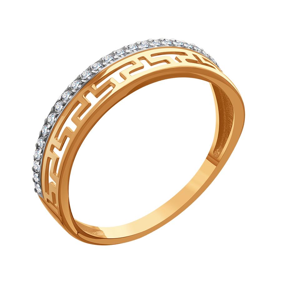 Кольцо декоративное Karatov, красное золото 585 проба, вставка фианит (Karatov, Россия)