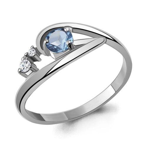 Кольцо декоративное Aquamarine,  серебро 925 проба, вставка фианит