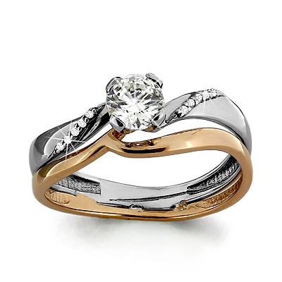 Кольцо декоративное Aquamarine,  золото 585 проба, вставка фианит (Aquamarine, Россия)