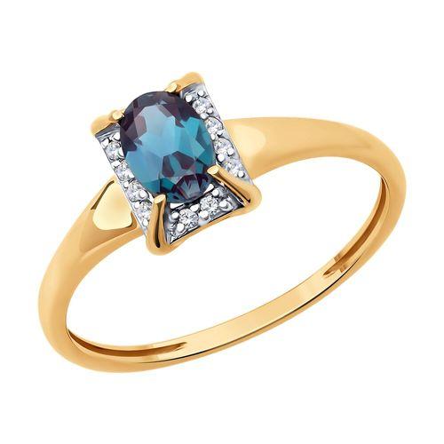 Кольцо декоративное Sokolov и Diamant, красное золото 585 проба, вставка бриллиант