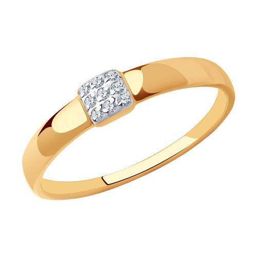 Кольцо декоративное Sokolov и Diamant, красное золото 585 проба, вставка фианит (Sokolov и Diamant, Россия)