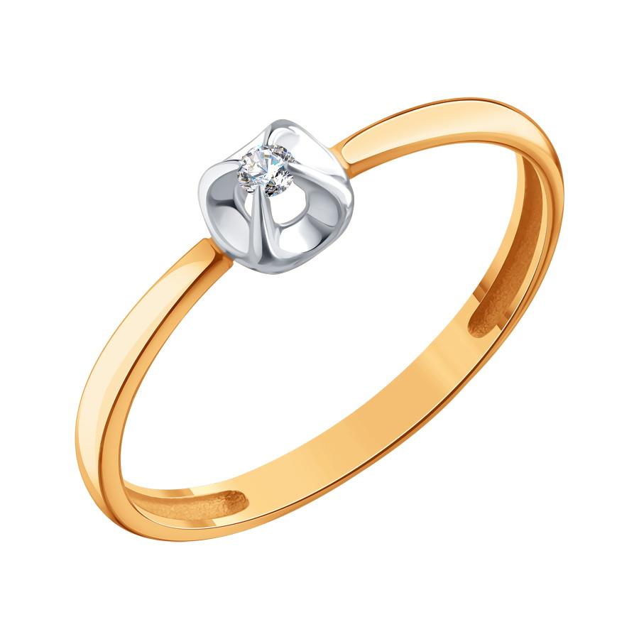 Кольцо помолвочное Karatov, красное золото 585 проба, вставка бриллиант (Karatov, Россия)