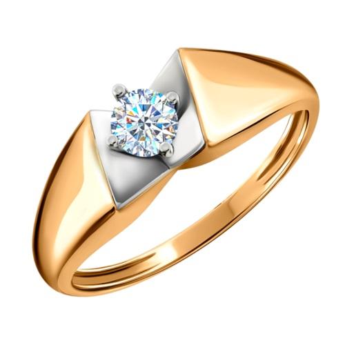 Кольцо декоративное SANIS, красное золото 585 проба, вставка фианит (SANIS, Россия)