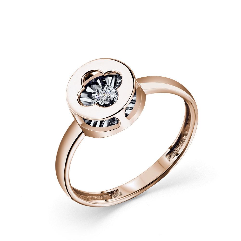 Кольцо декоративное Grigoriev, красное золото 585 проба, вставка бриллиант