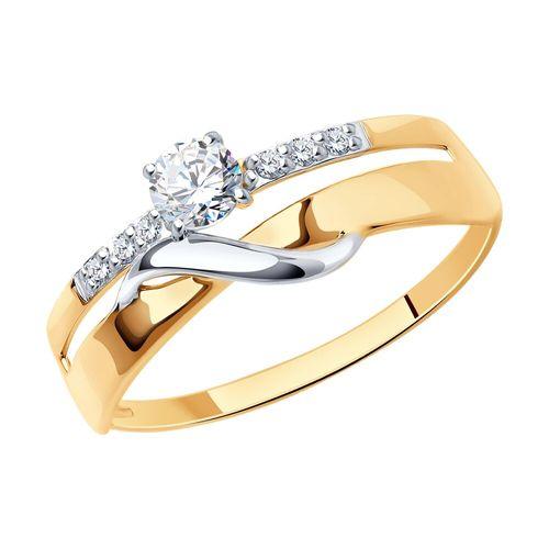 Кольцо декоративное Sokolov и Diamant, красное золото 585 проба, вставка фианит (Sokolov и Diamant, Россия)