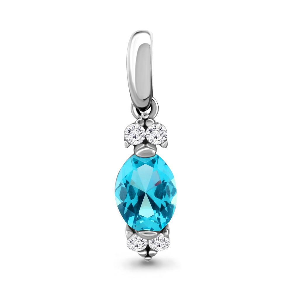 Подвеска декоративная Aquamarine,  серебро 925 проба, вставка фианит