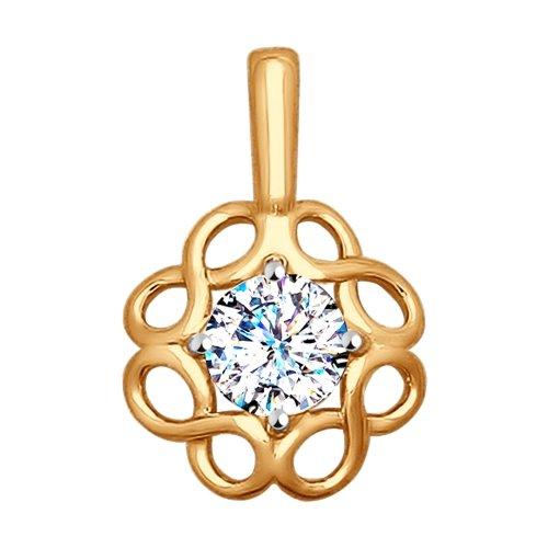 Подвеска декоративная Sokolov и Diamant, красное золото 585 проба, вставка фианит (Sokolov и Diamant, Россия)