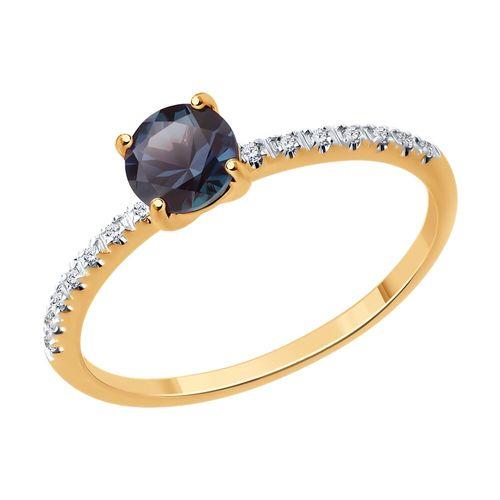 Кольцо декоративное Sokolov и Diamant, красное золото 585 проба, вставка бриллиант