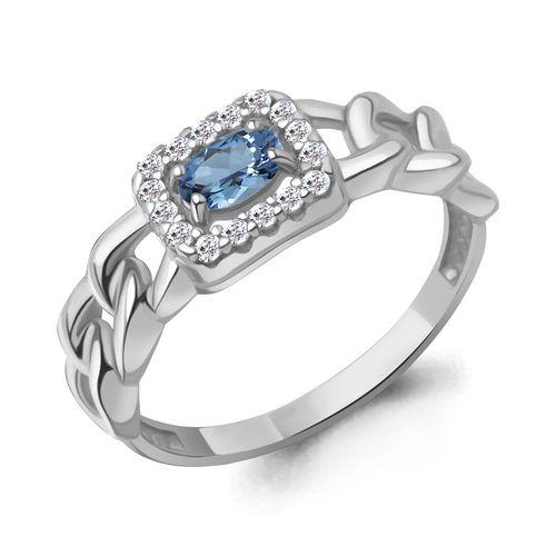 Кольцо декоративное Aquamarine,  серебро 925 проба, вставка фианит