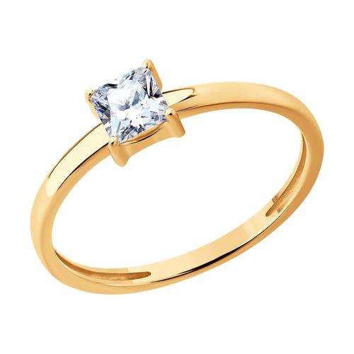 Кольцо помолвочное Sokolov и Diamant, красное золото 585 проба, вставка фианит