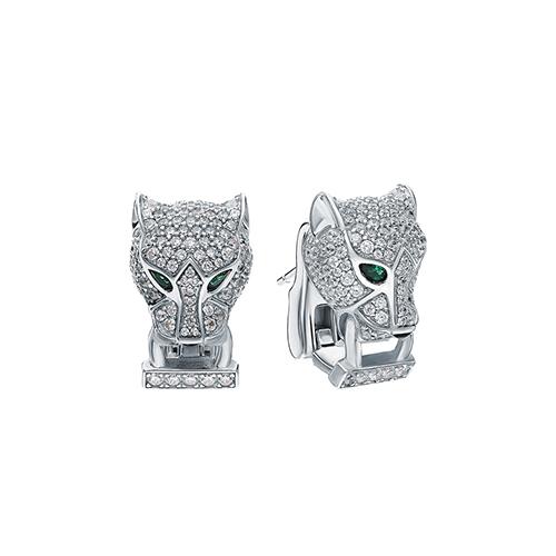 Серьги с английским замком,  серебро 925 проба, вставка эмаль (Турция)