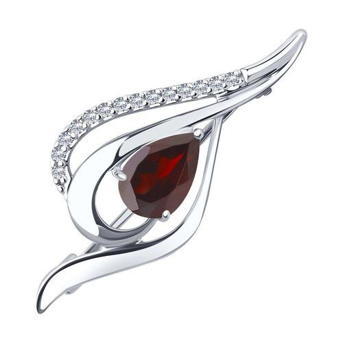 Брошь Sokolov и Diamant,  серебро 925 проба