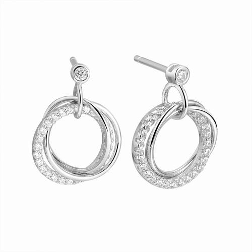 Серьги пусеты Fresh Jewellery,  серебро 925 проба, вставка фианит