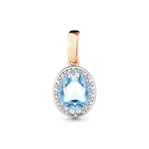 Подвеска декоративная Aquamarine, красное золото 585 проба, вставка фианит