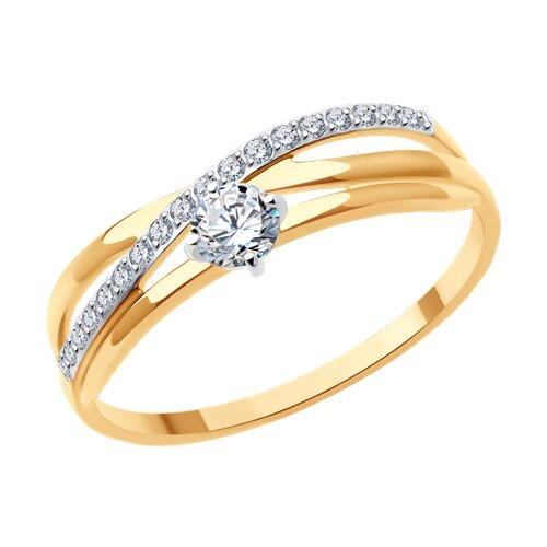 Кольцо декоративное Diamant, красное золото 585 проба, вставка фианит (Diamant, Россия)
