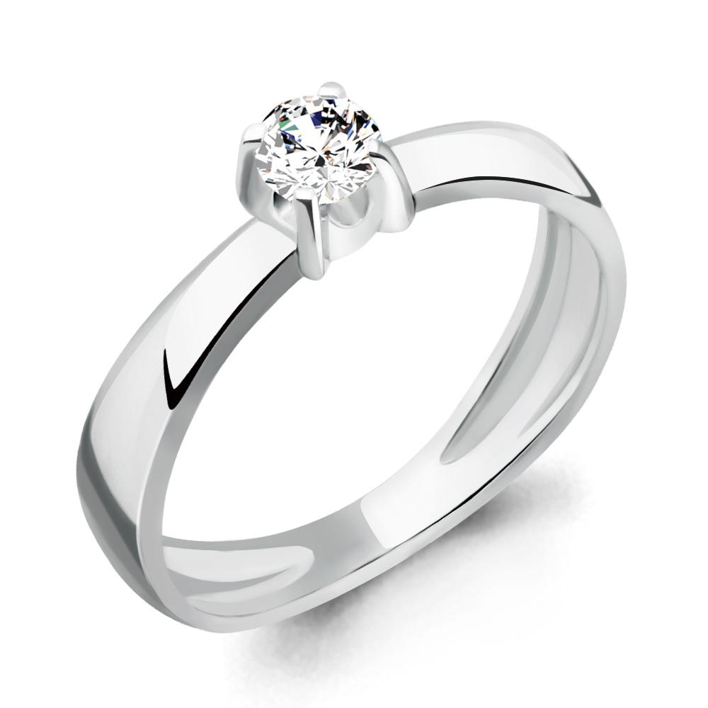Кольцо помолвочное Aquamarine, белое золото 585 проба, вставка бриллиант (Aquamarine, Россия)