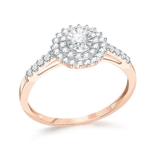 Кольцо декоративное 7 Карат, красное золото 585 проба, вставка бриллиант (7 Карат, Беларусь)