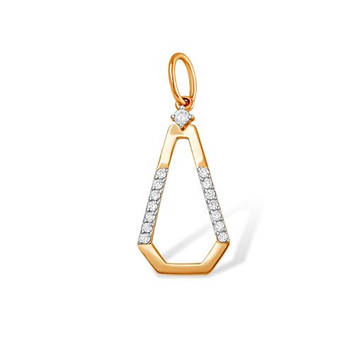 Подвеска декоративная Efremov, красное золото 585 проба, вставка фианит (Efremov, Россия)