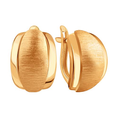 Серьги с английским замком Karatov, красное золото 585 проба (Karatov, Россия)