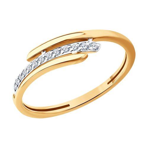 Кольцо декоративное Sokolov и Diamant, красное золото 585 проба, вставка фианит