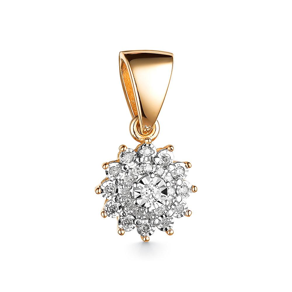 Подвеска декоративная Bellissima, красное золото 585 проба, вставка бриллиант (Bellissima, Россия)