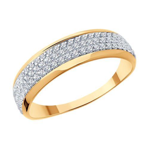 Кольцо декоративное Sokolov и Diamant, красное золото 585 проба, вставка фианит (Sokolov и Diamant, Россия)