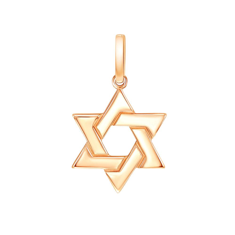 Подвеска Звезда Давида, красное золото 585 проба