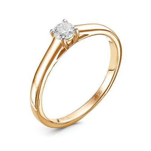 Кольцо помолвочное RoseGrace, красное золото 585 проба, вставка бриллиант